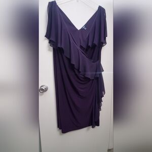 Chaps Elegant Plum Asymmetrical Dress